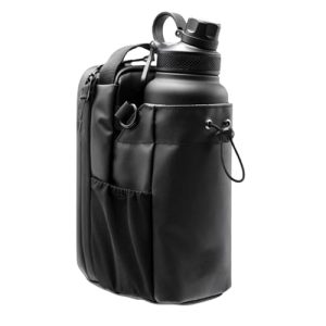 Magnetic Gym Bottle Bag with Strong Magnet Attachment, Water Bottle Sling Holder with Phone Pocket, Adjustable Strap Crossbody Gym Bag for Men & Women, Travel Workout Sports Bottle Carrier